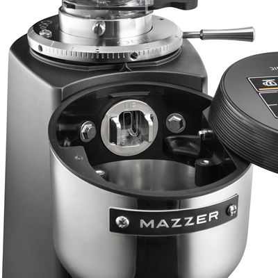 Mazzer V Pro Coffee Bean Grinder for cafe , white color , front view