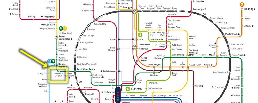 How to get to Malaysia Barista TTDI KL using MRT or public transport. Which MRT station & MRT station map