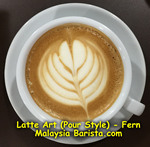 Caffe Latte with Latte Art Fern